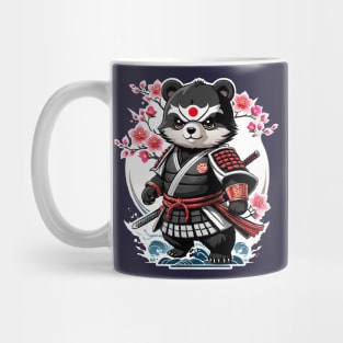 Japanese Samurai Bear Tattoo, Kawaii Ninja Bear Mug